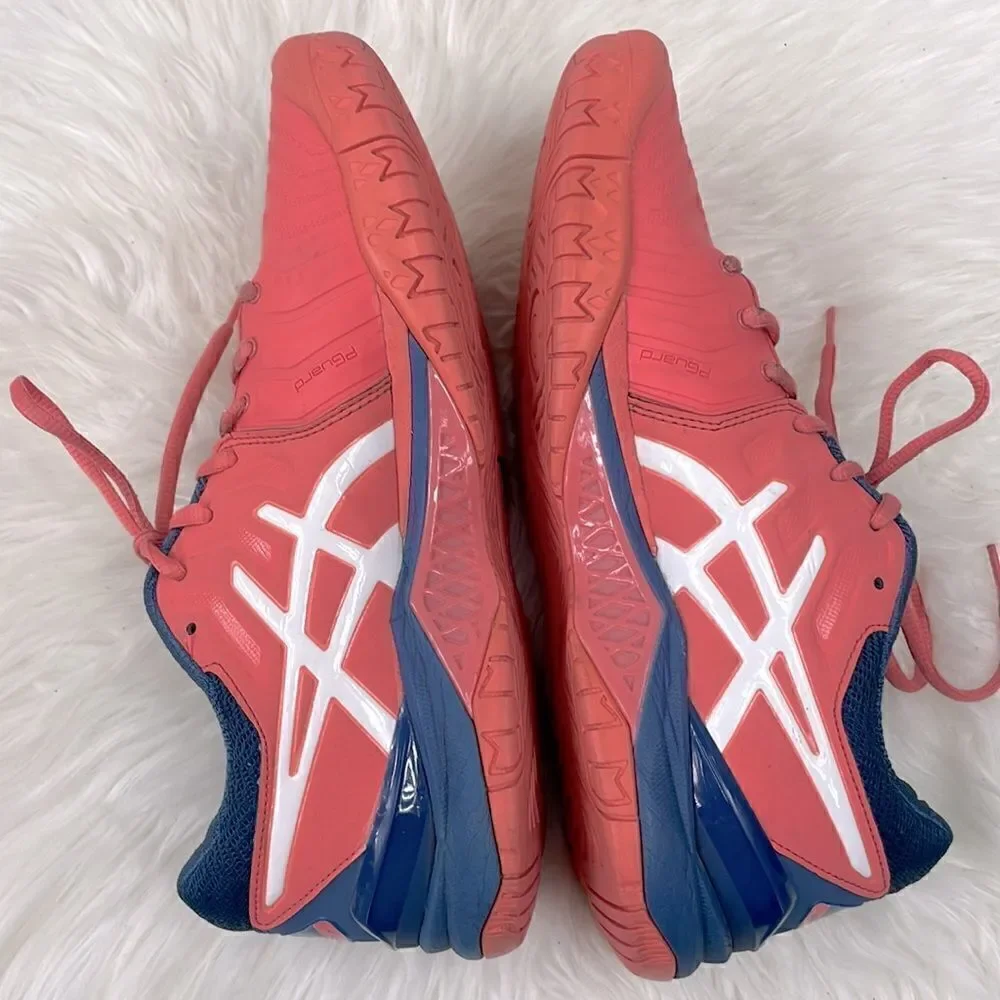 Asics gel resolution 7 | size  9.0 sneakers papaya / white / blue